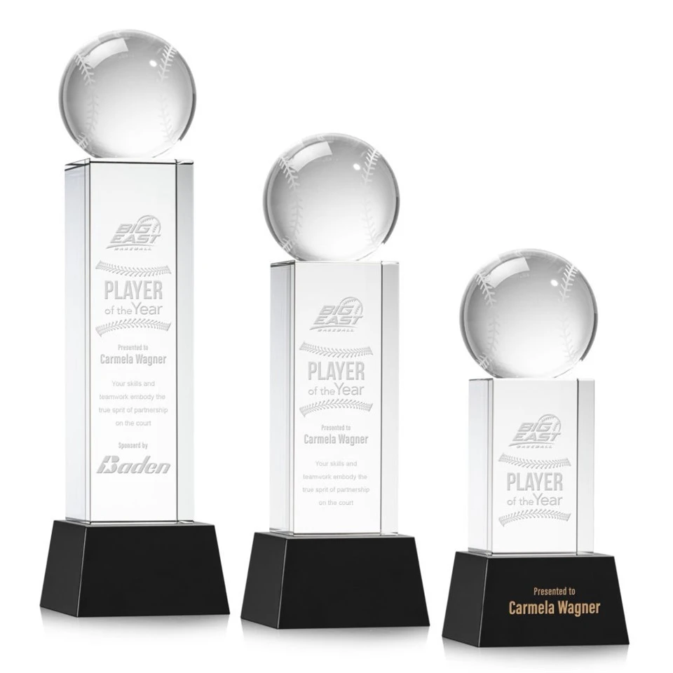 High Quality Crystal Baseball trophy