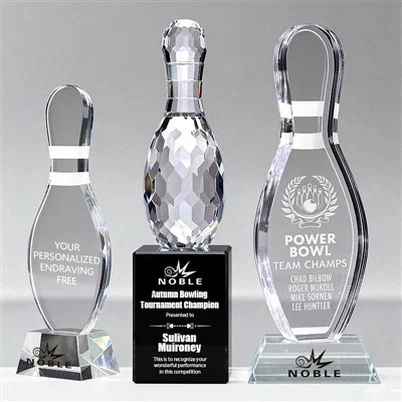 Crystal Bowling Trophy